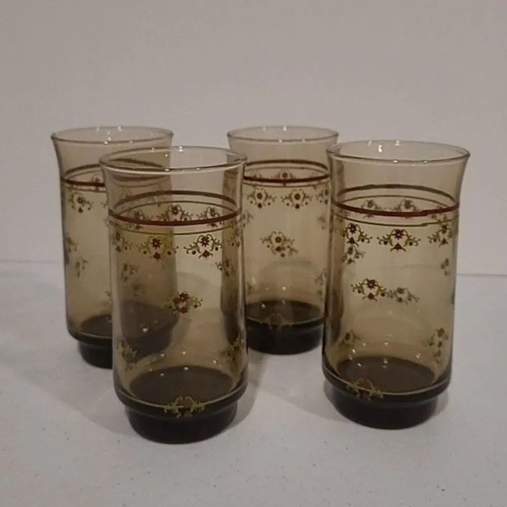 Vintage Libbey Tawney Smoky Brown Juice Glasses – Petite Floral Design